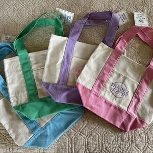 BUNDLE OF 3 BAGS **Limited Edition** Trader Joe’s Mini Pastel Canvas Tote Bag